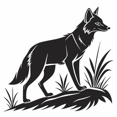 dhole black silhouette icon vector