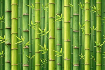 Vibrant Green Bamboo Texture for Natural Backgrounds Generative AI