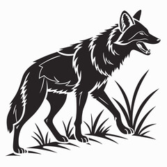 dhole black silhouette icon vector