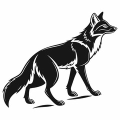 dhole black silhouette icon vector
