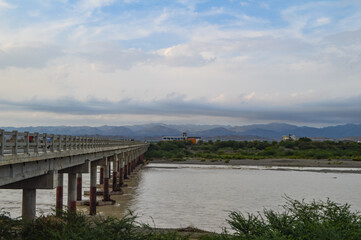 Fototapeta premium bridge over the river Baluchistan city Turbat landscape