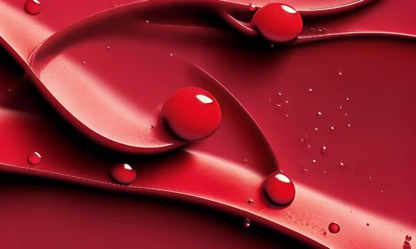 Red lipstick texture close-up