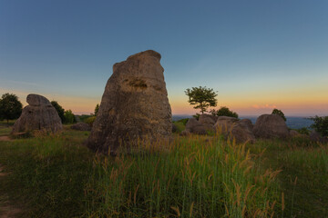 Mor Hin Khao is located in Phu Laen Kha National Park, Mueang District, Chaiyaphum Province. It is a stone pillar and stone column, a naturally occurring sculpture, scattered in various places © Rungsilp