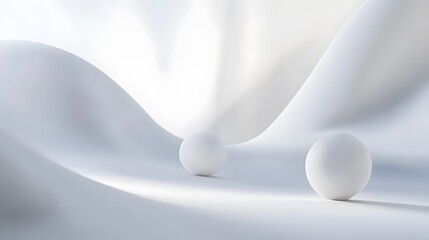 Black and White Spheres in Abstract White Space