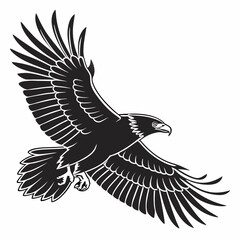 harpy eagle black silhouette icon vector