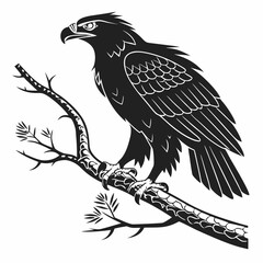 Harpy eagle black silhouette icon vector