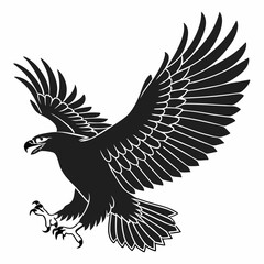 Harpy eagle black silhouette icon vector