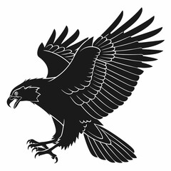 Harpy eagle black silhouette icon vector