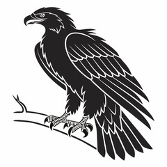Fototapeta premium harpy eagle black silhouette icon vector
