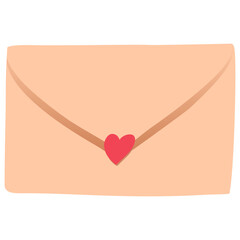A cute flat design vector illustration of an envelope. Perfect for icons, stickers, emojis, and graphic design elements
