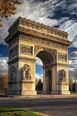 Obraz premium The Arc de Triomphe, found in the city of Saintes, France, is an impressive landmark of history.