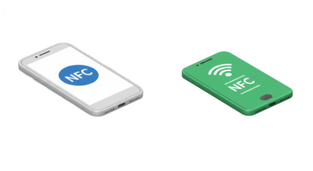 Modern NFC Technology Depiction: Smartphone Vector Illustration for Mobile Payments