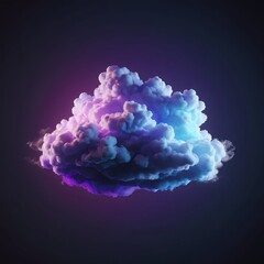 Fototapeta premium Neon Cloud, Abstract Vapor, Purple Blue Smoke
