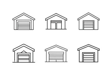 garage icon line vector illustration