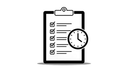 Checklist and Clock Icon Representing Time Management and Task Completion