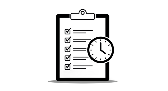 Checklist and Clock Icon Representing Time Management and Task Completion