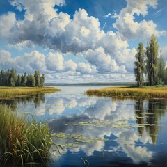 Fototapeta premium Serene Lake Reflection