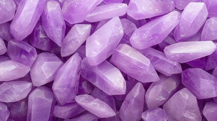 Fototapeta premium Luxurious pile of sparkling purple crystals, visual treat for gemstone enthusiasts