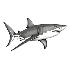 Naklejka premium Great White Shark Sketch