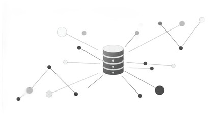 Interconnected vector database nodes representing data analytics, a clean elegant simplicity