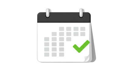 Successful schedule concept illustration with calendar and green check mark