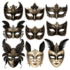 Collection of Elegant Venetian Masks