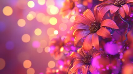 Radiant orange and pink flowers in full bloom, captivating floral display vivid