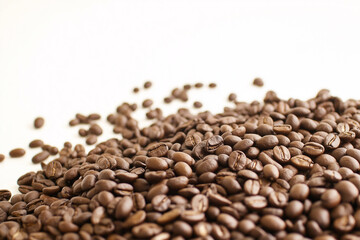 Naklejka premium Aromatic roasted coffee beans with rich aroma and texture perfect for morning brew and energy