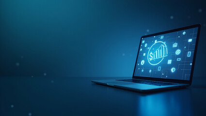 Stylized Digital Lending Wallpaper: Secure Online Financing, Efficient Loan Processing & Innovative Fintech Solutions with Expansive Negative Space for Corporate Messaging