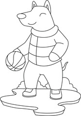 Dog Basketball player Basketball Animal Vector Graphic Art Illustration
