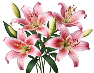 Fototapeta premium Pink Lilies Bouquet