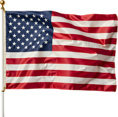 Naklejka premium USA Flag on Pole, Patriotic Symbol, Red White Blue, transparent background