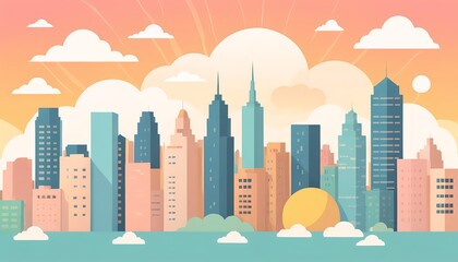 Fototapeta premium Cityscape at Sunset