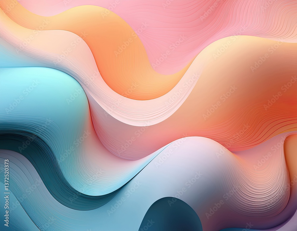 Fototapete trendy, abstract background featuring soft, organic gradient blobs that seamlessly blend into each other. modern and fresh, with a minimalist aesthetic using pastel shades and subtle shadows