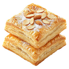 delicious makrout louz almond filled pastries isolated on white or transparent background