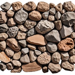 Seamless Texture of Natural Stones, Pebble Wall Background