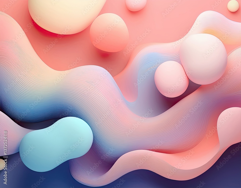 Fototapete trendy, abstract background featuring soft, organic gradient blobs that seamlessly blend into each other. modern and fresh, with a minimalist aesthetic using pastel shades and subtle shadows