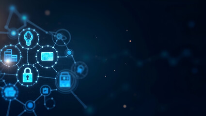 Contemporary wallpaper design featuring abstract digital icons and network grids representing cross border digital wallets with sleek modern design emphasizing secure wallet integration global payment