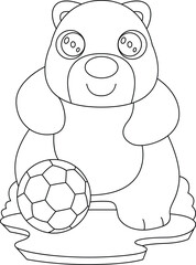 Bear Soccer player Soccer Animal Vector Graphic Art Illustration
