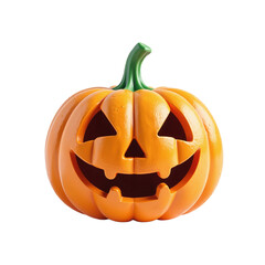 Smiling carved pumpkin isolated on black background. Perfect for Halloween decorations.