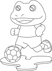 Frog Soccer player Soccer Animal Vector Graphic Art Illustration