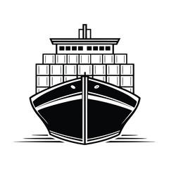 Obraz premium vector illustration of a Cargo ship