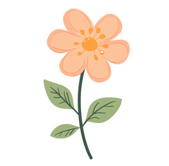 cartoon flower clipart in the style of hand-drawn illustration