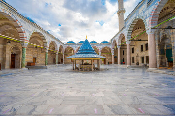Istanbul,  Turkey- 9 22 2019: Fatih's mosque courtyard
A breathtaking view of the serene courtyard...