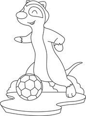 Meerkat Soccer player Soccer Animal Vector Graphic Art Illustration