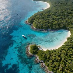 aerial view of tropical island