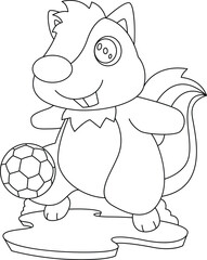 Skunk Soccer player Soccer Animal Vector Graphic Art Illustration