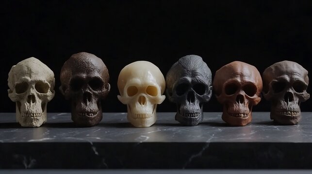 Evolution of human skull A comparative visualization showing changes in skull structure from early primates to modern humans