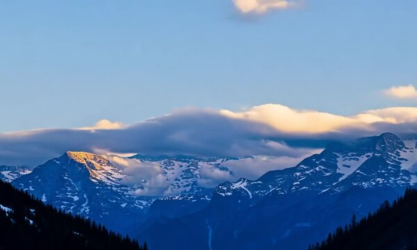 Time lapse of Cloud movement over the European Alps.