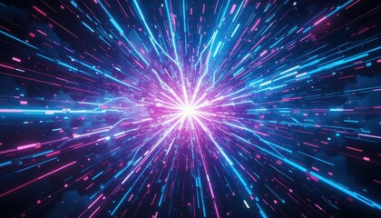 Colorful Burst of Light with Radiating Lines and Dynamic Motion Effects